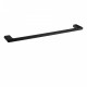 Square Matt Black Single Towel Rail 600mm Solid Brass Wall Mounted